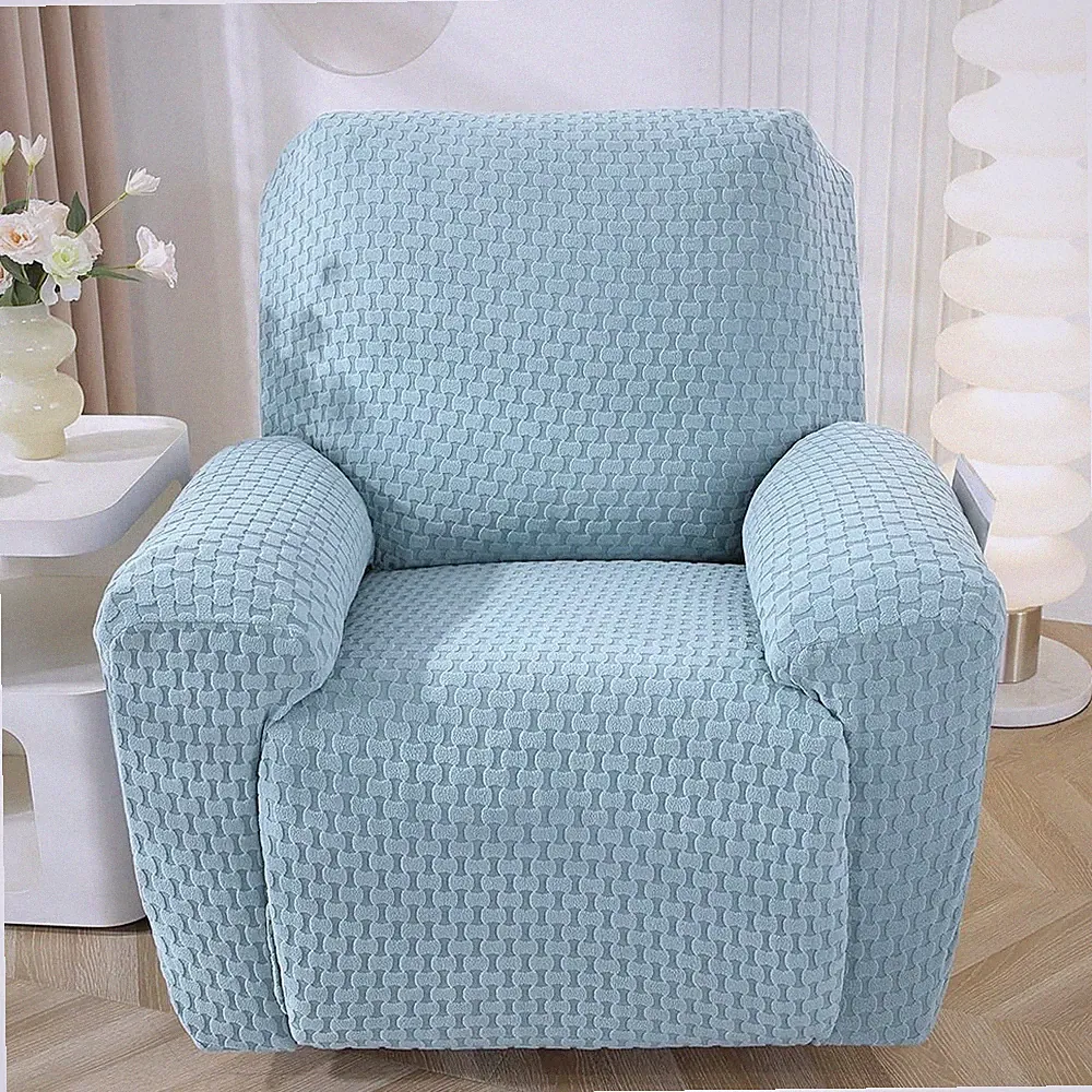 4 Pieces Jacquard Plush Recliner Slipcovers Stretch Soft Sofa Couch Cover Ant...