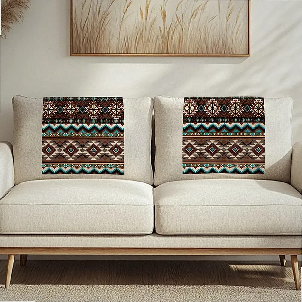 Fuojuvelie Aztec Recliner Headrest Cover Fabric Sofa One Size