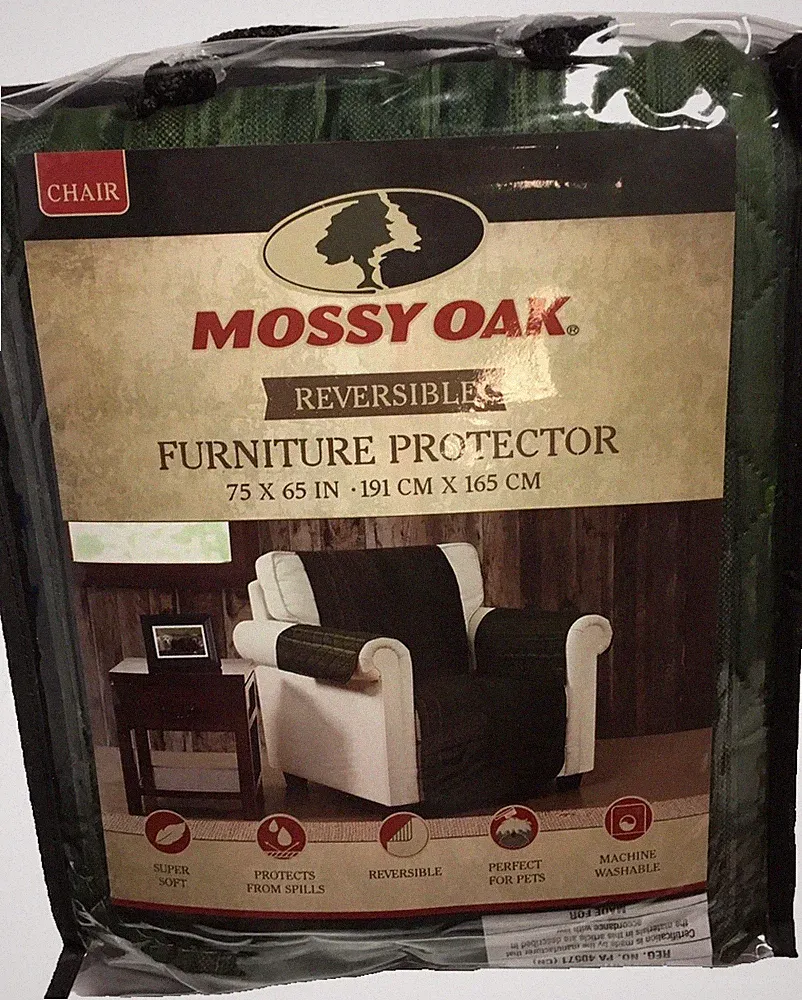 MOSSY OAK GREEN STRIPED REVERSIBLE RECLINER FURNITURE PROTECTOR NIP