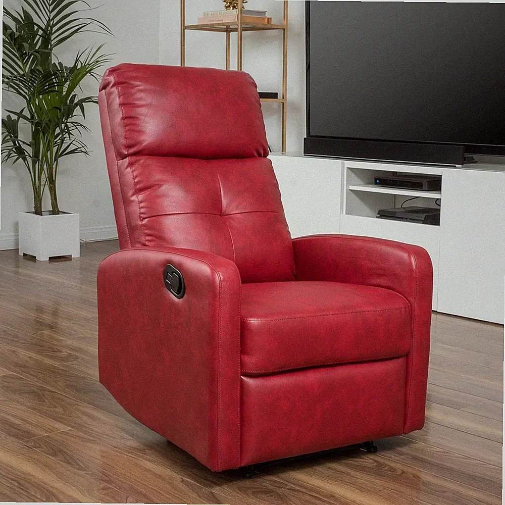 Oxblood Red PU Recliner by Christopher Knight Home - Stylish & Comfortable