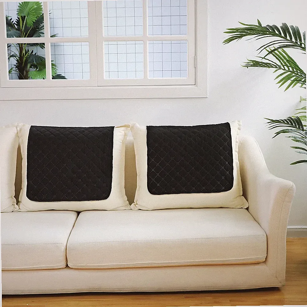 Panelee 2 Pcs Headrest Cover for Recliner Chair Sofa Black