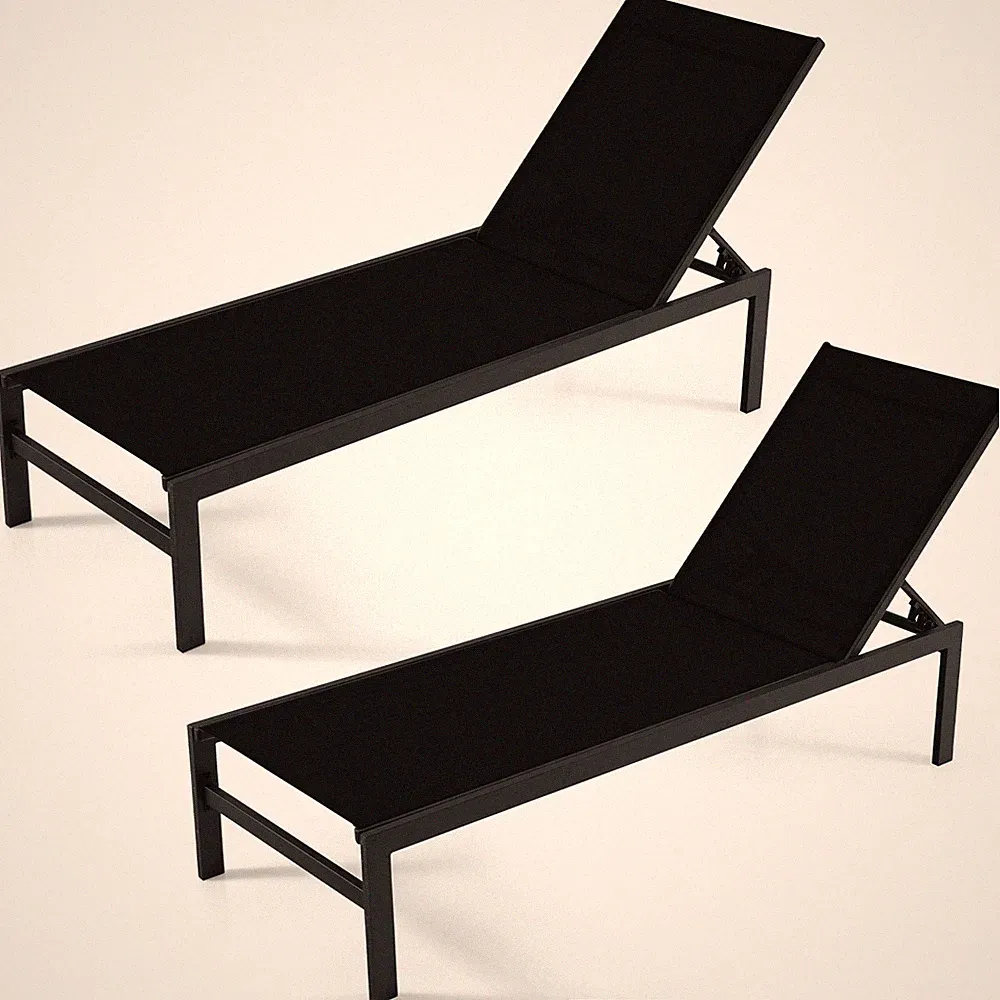 Patiojoy 2 PCS 6-Position Chaise Lounge Chair Outdoor Adjustable Recliner Beach