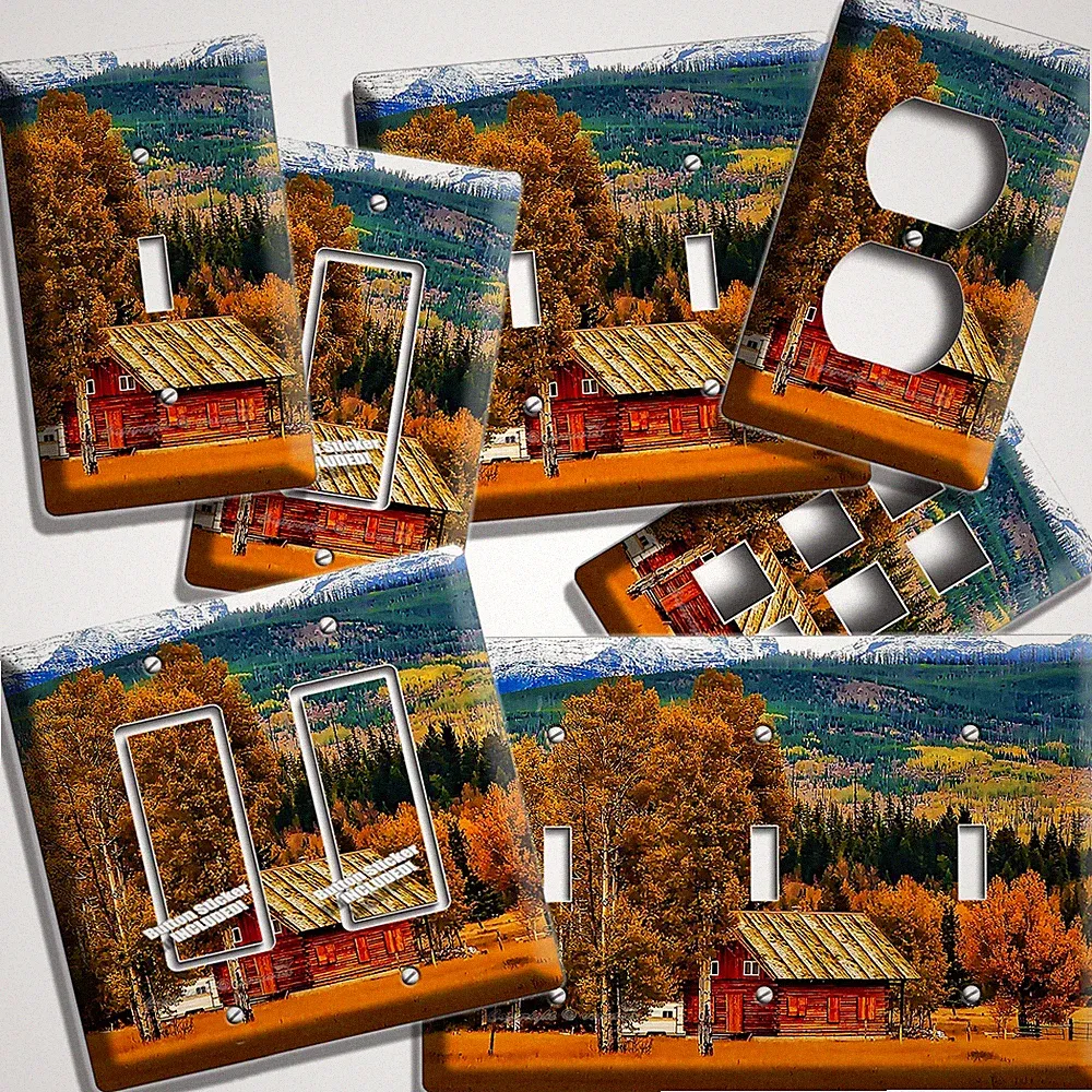 RUSTIC COUNTRY CABIN COLORADO MOUNTAIN LIGHT SWITCH OUTLET WALL PLATE ROOM DECOR