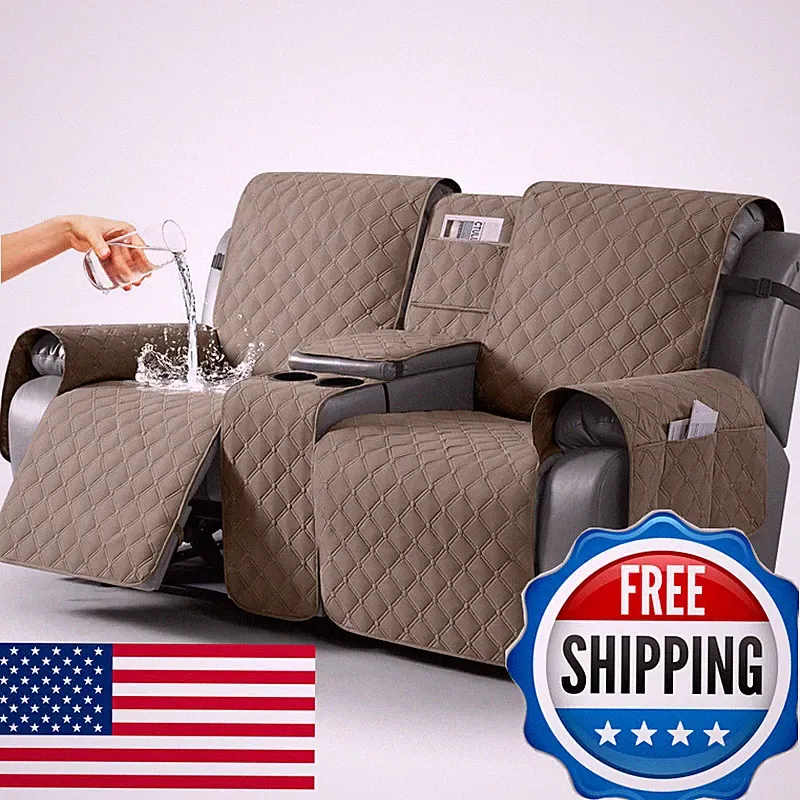 Taococo 100 Waterproof Loveseat Recliner Cover Center Console Reversible