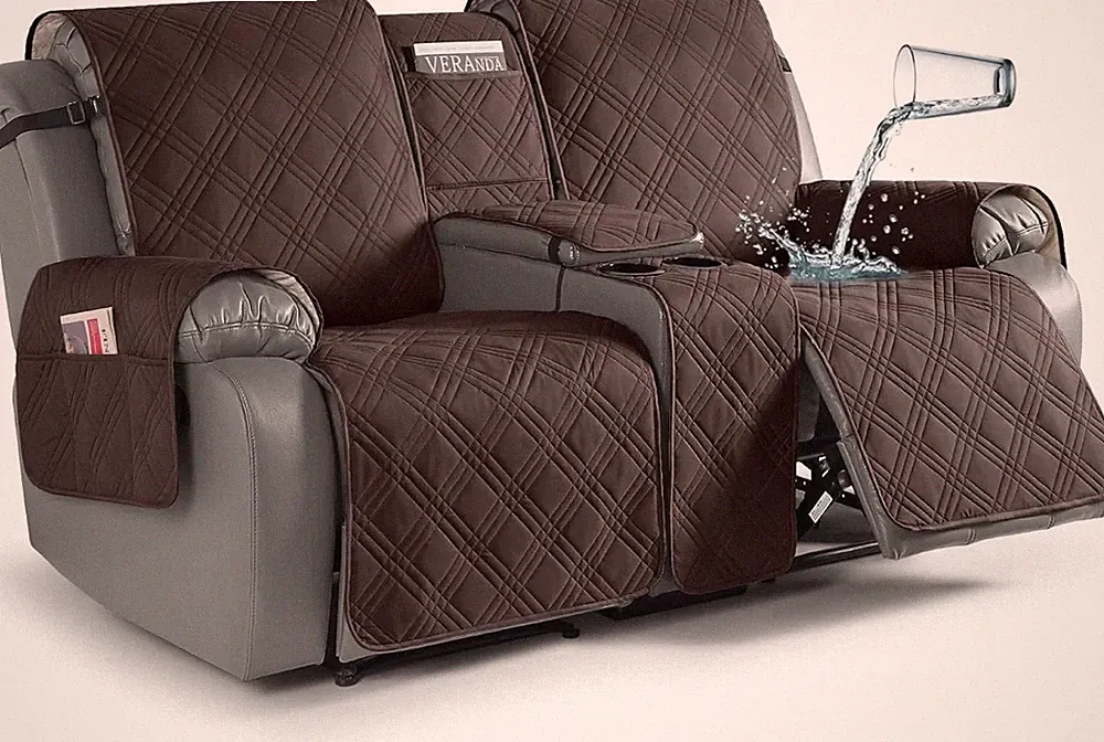 TAOCOCO Loveseat Recliner Cover with Center Console, 100% Waterproof Pet Cover f
