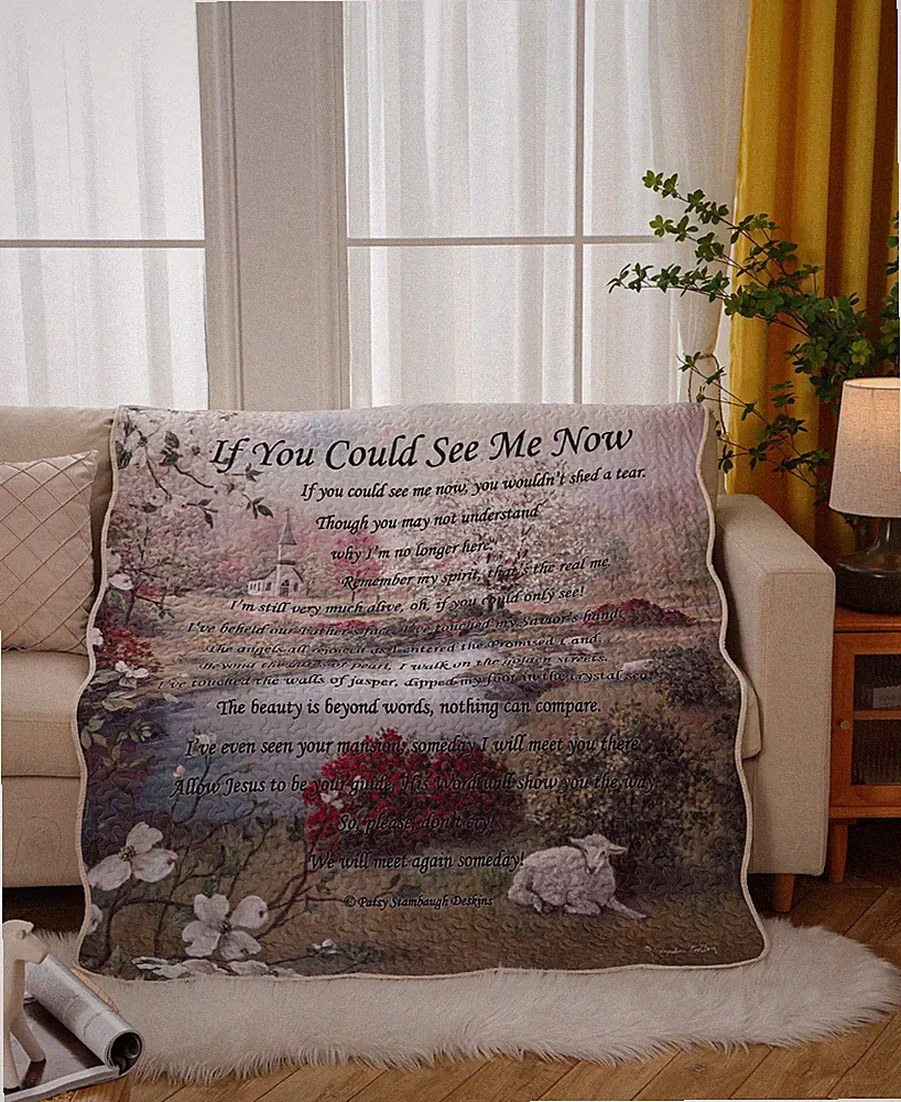 Virah Bella- If You Could See Me Now - Lightweight Quilted Throw Blanket 50"x60"