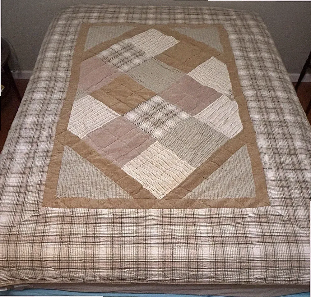 Woolrich Cabin Patchwork Quilt Throw 63x86 Rustic Lodge Plaid Faux Suede